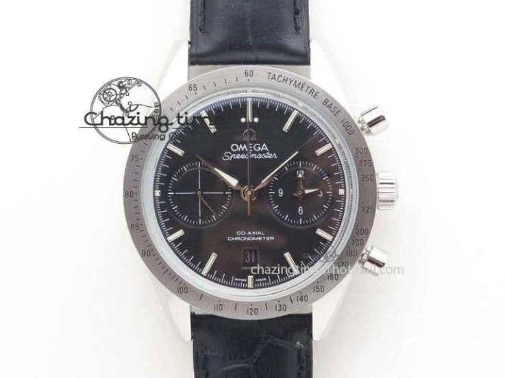 0103 Planet Ocean Master Chrono SS OM 1:1 Best Edition Black Dial On SS Bracelet A9900 V Fashionable 8113